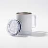 300 ml kaffemugg för sublimering - vit, lock med konstgjord is