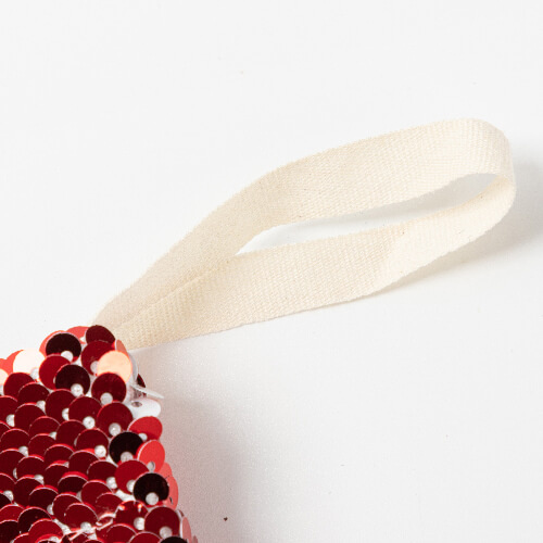 Chaussette de Noël à sequins rouges pour sublimation