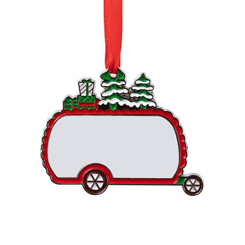 Pendentif sapin de Noël en métal pour sublimation - camping