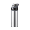 Aluminum water bottle 650 ml silver with a screw cap with a black insert for sublimation
