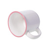 Keramische emaille mok 300 ml voor sublimatie - wit met roze randje