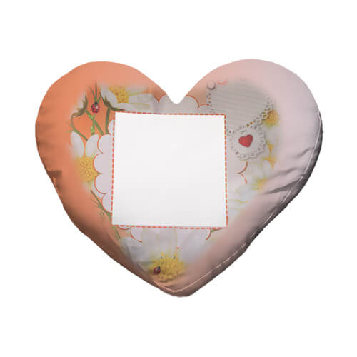 Two-colour satin hearth-shaped cover for sublimation printing - Spring