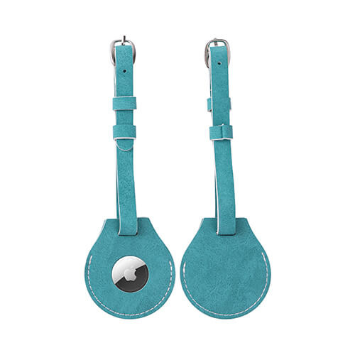 Δερμάτινη ετικέτα αποσκευών / θήκη AirTag για εξάχνωση - πράσινο