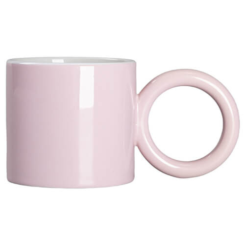 Mugg 280 ml med runt handtag för sublimering - rosa