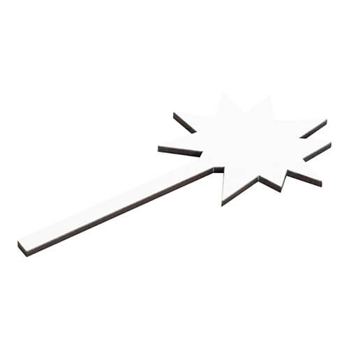 Cartel informativo de fibra de madera para sublimación - estrella