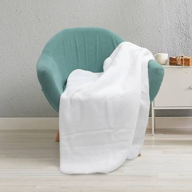 Minky deka s hviezdičkami na sublimáciu - biela