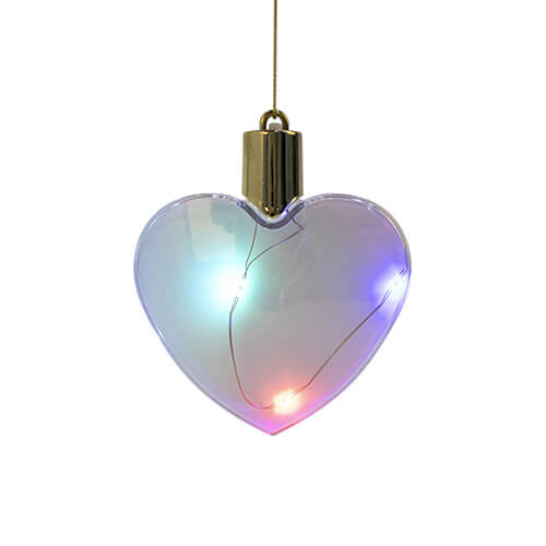 Boule en plastique avec lumière colorée - cœur pour sublimation