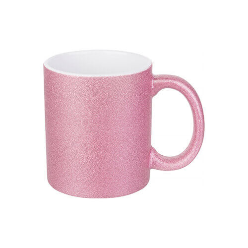 Taza con purpurina 330 ml para impresión por sublimación - rosa