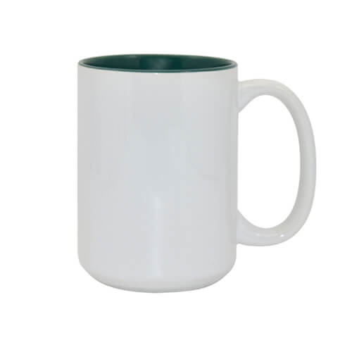 Mug blanc MAX A+ 450 ml avec intérieur vert foncé Sublimation Transfert Thermique