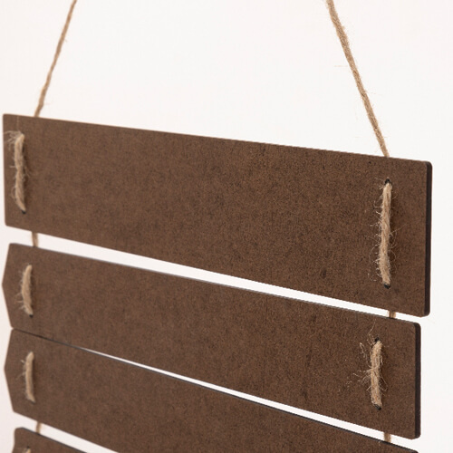 Negen hangende MDF frames voor sublimatie