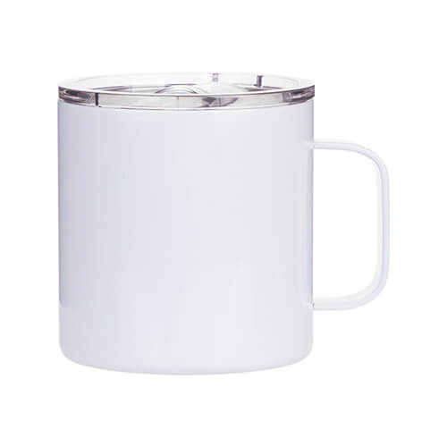 Cana de cafea din metal de 500 ml pentru sublimare - alb