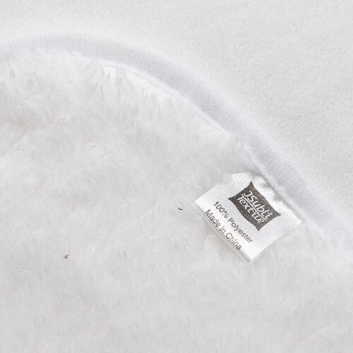 Microfiber and arctic fleece blanket with hood for sublimation - white