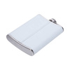 Metal hip flask 240 ml with a white leather cover for sublimation