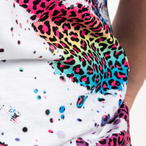 T-shirt katoen-achtig gebleekt luipaard wild paars voor sublimatie