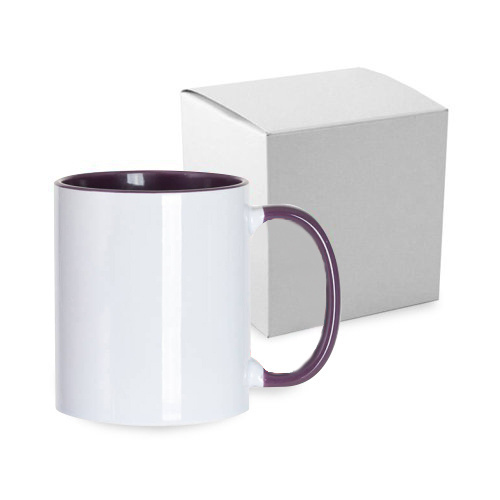 FUNNY taza morada para sublimación con caja de cartón