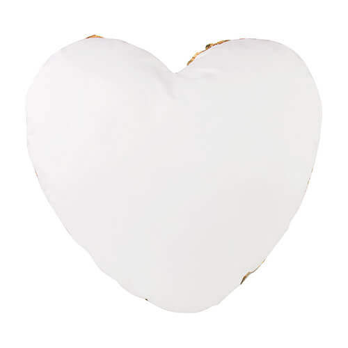 39 x 44 cm heart-shaped pillowcase with two colour of sequins for sublimation printing – gold