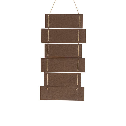 Zes hangende MDF frames voor sublimatie