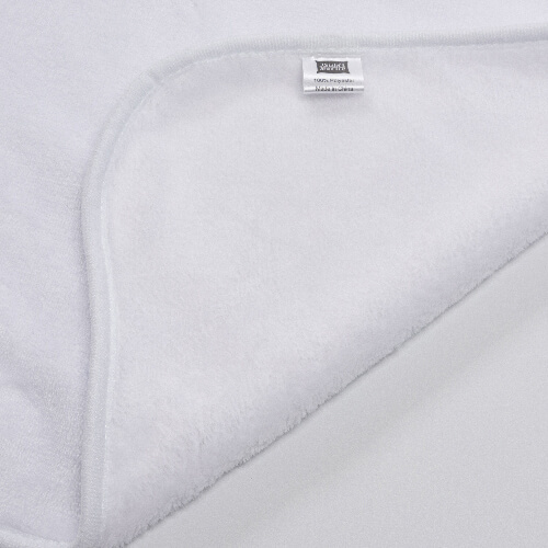 Couverture minky à capuche 150 x 130 cm pour sublimation - blanc