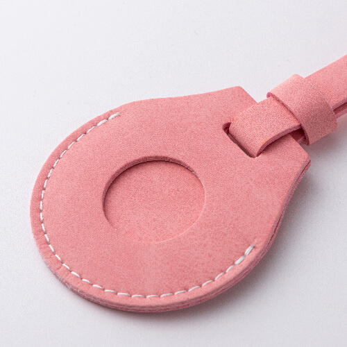 Leather luggage tag / AirTag pouch for sublimation - pink