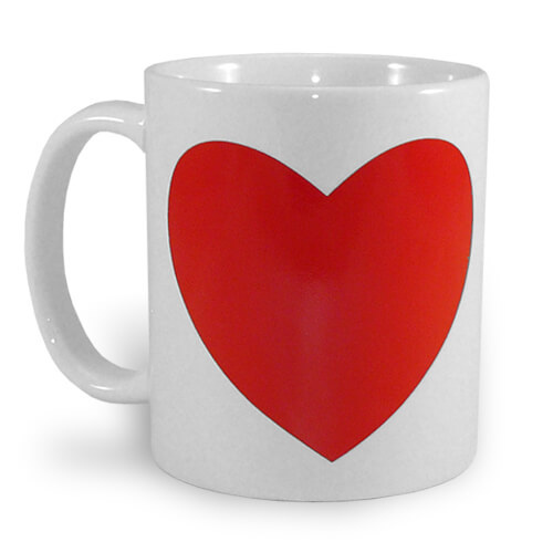 Taza con corazón mágico sublimación transferencia térmica