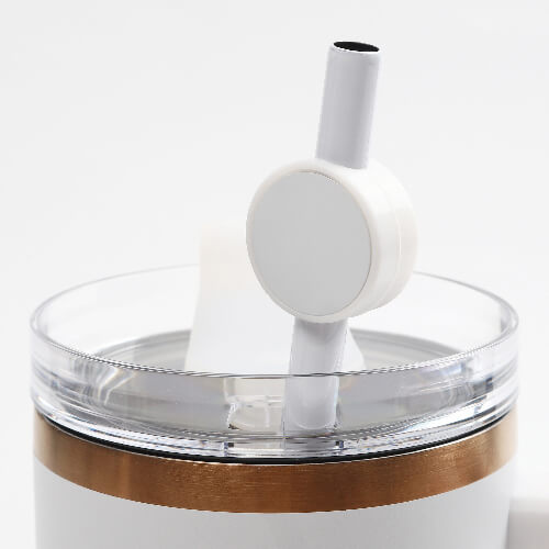 Silicone straw cap Ø 0,8 / 1 cm for sublimation - white circle