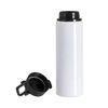 Vattenflaska 750 ml i aluminium med plastlock och sublimeringshandtag - vit