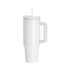 1200 ml mug with straw and light gray handle for sublimation - white