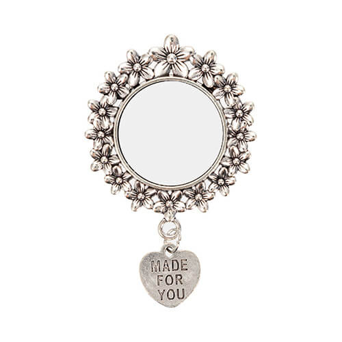 Ronde broche met hartvormige hanger voor sublimatie