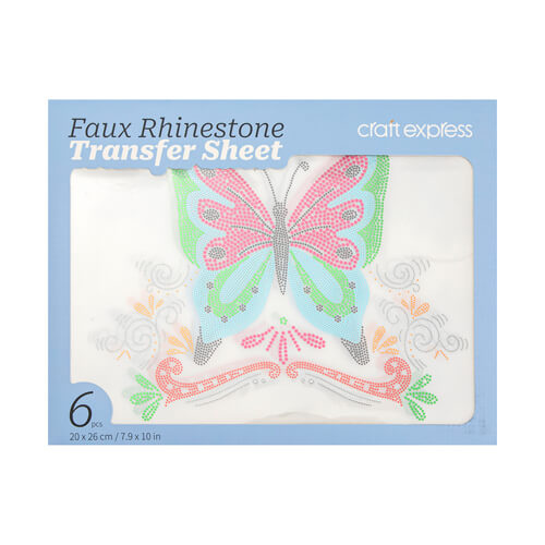 A set of sheets with cubic zirconia for thermal transfer - Butterfly