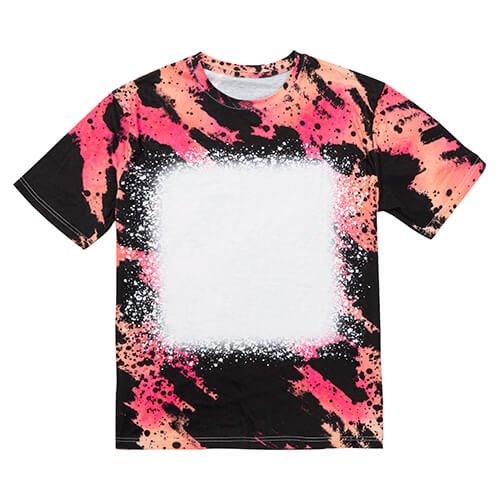 T-Shirt Cotton-Like Bleached Leopard Wild Black voor sublimatie