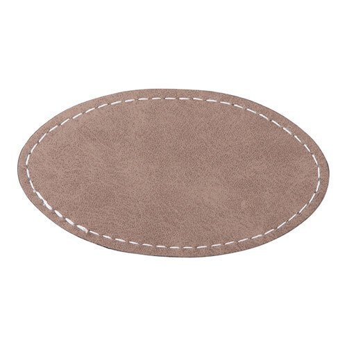 Oval leather tag 8.2 x 4.4 cm for sublimation - gray