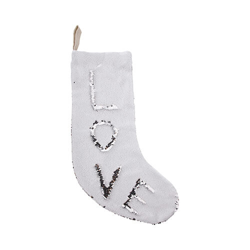 Christmas stocking with sequins for sublimation - white
