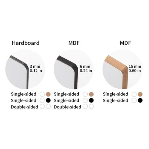 Fiberboard for sublimation 20 x 20 x 1.5 cm - 2 pcs. - black back