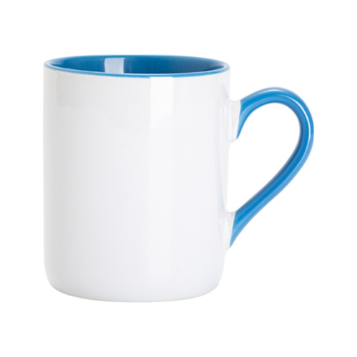 325 ml sublimation mug - with blue interior and handle
