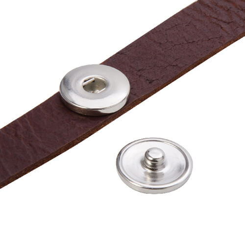 Leather bracelet with circlular plate - brown Sublimation