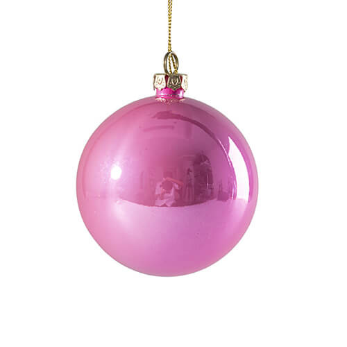 Adorno de plástico con purpurina para el árbol de Navidad ∅ 8 para sublimación - rosa