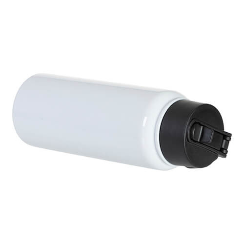 900 ml water bottle with a wide mouthpiece and a foldable sublimation handle - white