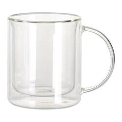 330 ml glass mug with double walls for sublimation