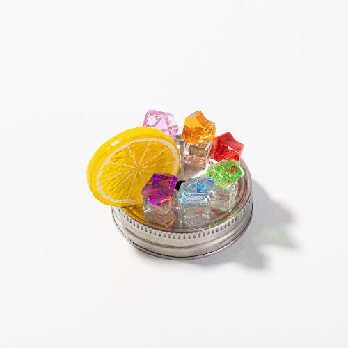 Mason Jar 500 ml mugg med sublimeringsstrå - vit, konstgjord is och citron