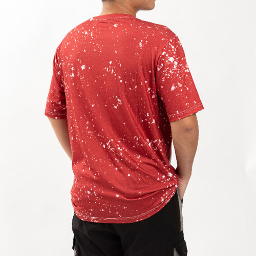 T-Shirt Cotton-Like Bleached Starry Red for sublimation