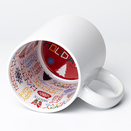 330 ml mug with HAPPY HOLIDAYS interior for sublimation