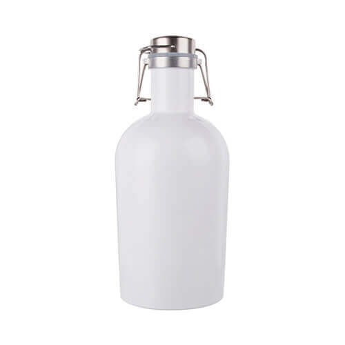 Growler - kovová pivová fľaša 2000 ml na sublimáciu - biela
