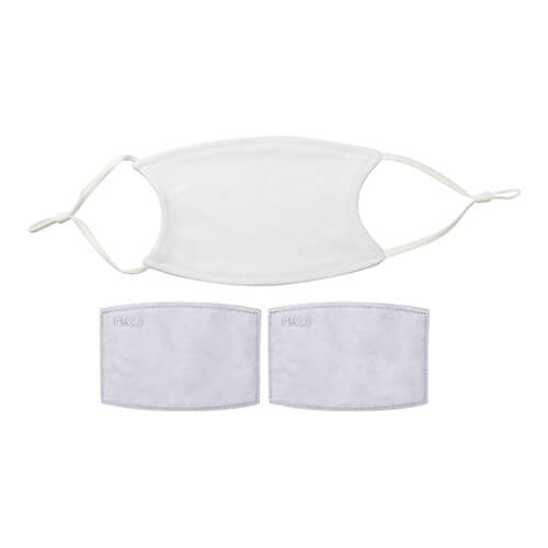 Didelė veido kaukė su sublimaciniu filtru (baltos gumelės)