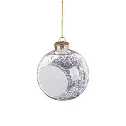 Pomul de Crăciun bauble pentru sublimare cu păr de înger de argint