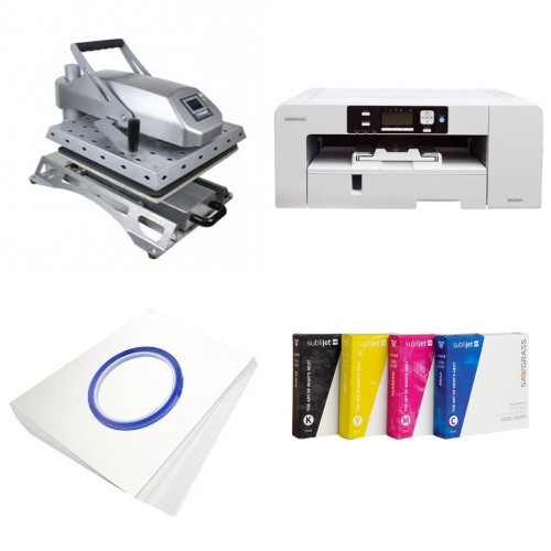 Kit de impresión para camisetas SAWGRASS Virtuoso SG1000 + Transferencia térmica por sublimación JTSYN38