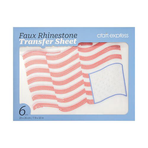 A set of sheets with cubic zirconia for thermal transfer - USA flag