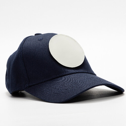 Gorra de béisbol de algodón con parche redondo de velcro para sublimación - azul marino