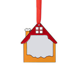 Metalen kerstboomhanger voor sublimatie - geel house