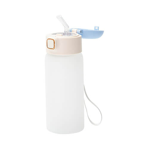 Biberon enfant 450 ml avec une paille en silicone pour sublimation - bleu