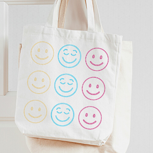 Sheet with cubic zirconia for thermal transfer - 9 smiles